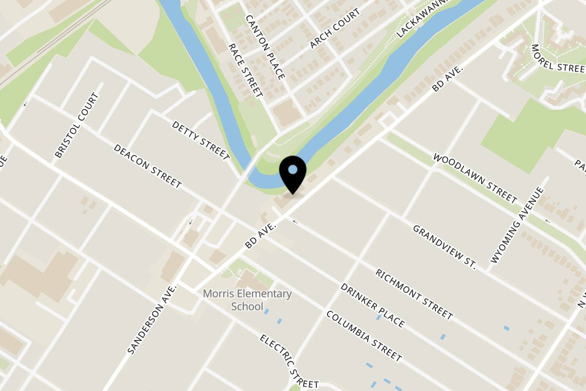 Map showing the location of A Little Pizza Heaven on 2015 Boulevard Avenue in Scranton